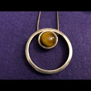 Tiger Eye and Silver Infinity Necklace